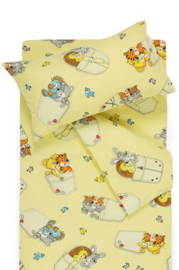 Bērnu katūna gultas veļa SLEEPING FRIENDS 10-0023-YELLOW