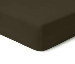 Сатиновая простынь на резинке 00-0154-DARK BROWN