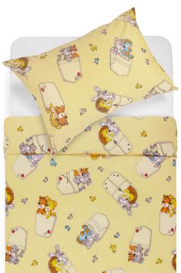 Bērnu katūna gultas veļa SLEEPING FRIENDS 10-0023-BEIGE