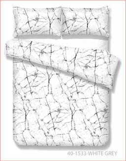 Polycotton bedding set ABSTRACT 40-1533-WHITE GREY