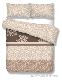 Polycotton bedding set ABSTRACT 40-1528-LIGHT BROWN