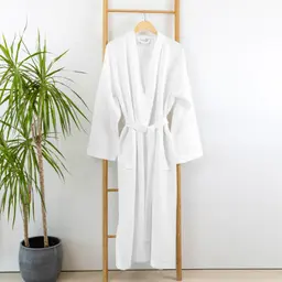 Halāts BATHROBE WAFFLE CVC-210 210 BATHROBE KIMONO-OPTIC WHITE