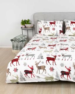 Flaneļa gultas veļa BO 40-1496-GREY RED