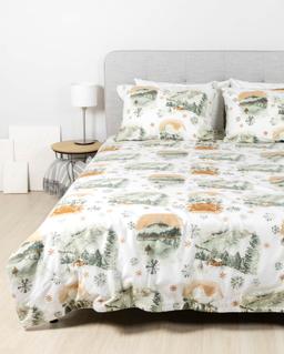Flannel bedding set BEATRIX 40-1563-GREEN