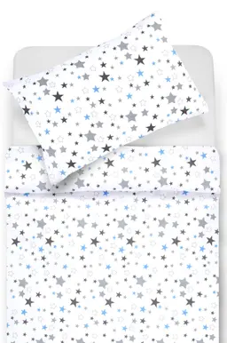 Polycotton bedding set CHILDREN 10-0475-WHITE BLUE