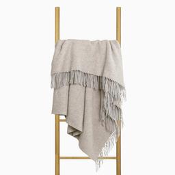 Woolen plaid MERINO-270 DOUBLE FACE-LIGHT GREY BEIGE