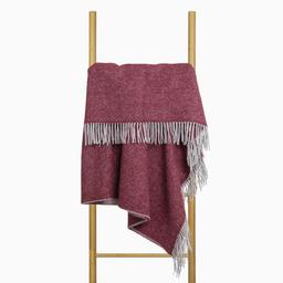 Vilnas pleds MERINO-270 DOUBLE FACE-LIGHT GREY BORDEAUX