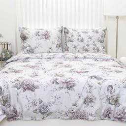PREMIUM mako satīna gultas veļa COLBY 20-1828/20-1851-LIGHT GREY