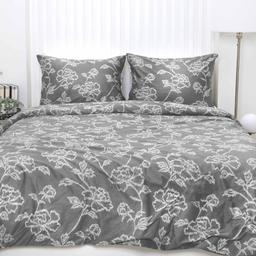 PREMIUM mako satīna gultas veļa CLOVER 20-1830-DARK GREY