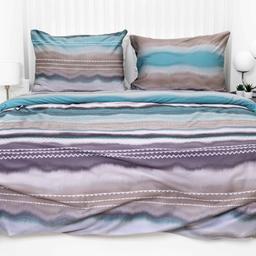 PREMIUM mako satīna gultas veļa CHASITY 40-1574/40-1575-BEIGE BLUE