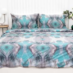 PREMIUM mako satīna gultas veļa CLOTILDA 40-1571-AQUA