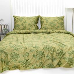 PREMIUM mako satīna gultas veļa CLOVER 20-1830-OLIVE