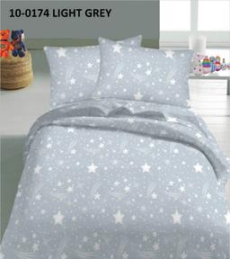 Bērnu katūna gultas veļa SPACE 10-0174-LIGHT GREY