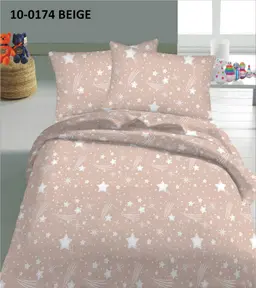 Bērnu katūna gultas veļa SPACE 10-0174-BEIGE