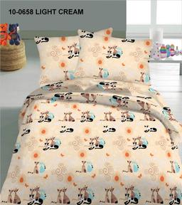 Bērnu katūna gultas veļa SKINNY CATS 10-0658-LIGHT CREAM