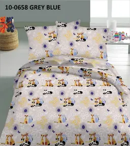 Bērnu katūna gultas veļa SKINNY CATS 10-0658-GREY BLUE