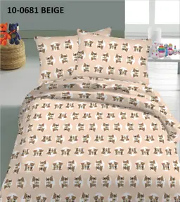 Bērnu katūna gultas veļa BEAR FAMILY 10-0681-BEIGE