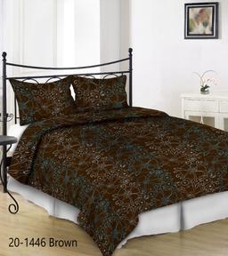 Sateen bedding set ACANTHA 20-1446-BROWN