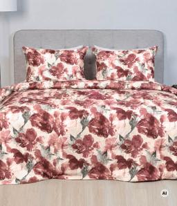 Sateen bedding set AUBRIE 20-1939-BORDEAUX