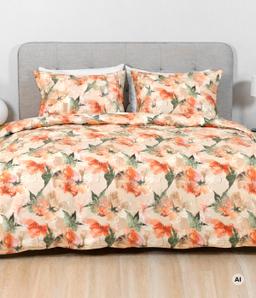 Sateen bedding set AUBRIE 20-1939-ORANGE