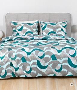 Sateen bedding set ARLETTE 40-1659-PETROL
