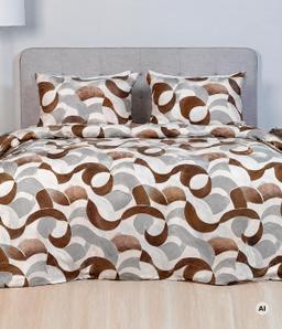 Sateen bedding set ARLETTE 40-1659-BROWN