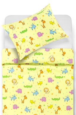 Bērnu katūna gultas veļa ZOO ANIMALS 10-0121-LIGHT GREEN