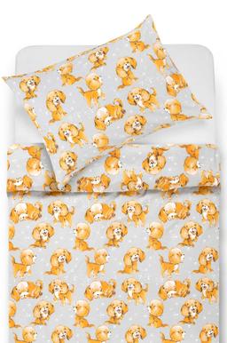 Bērnu katūna gultas veļa HAPPY DOG 10-0652-LIGHT GREY