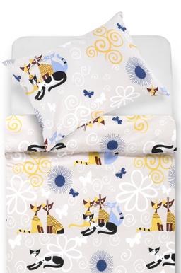 Bērnu katūna gultas veļa SKINNY CATS 10-0658-GREY BLUE