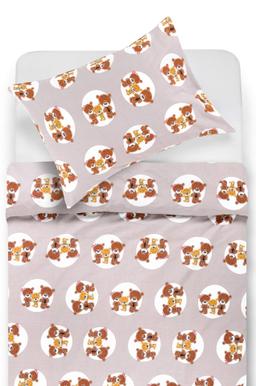 Bērnu katūna gultas veļa BEAR FAMILY 10-0681-CACAO