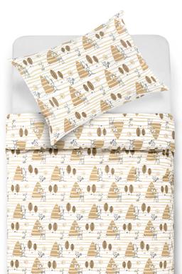 Bērnu katūna gultas veļa FOREST ANIMALS 10-0682-LIGHT BROWN