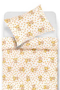 Bērnu katūna gultas veļa BEAR WITH DOTS 10-0683-BEIGE