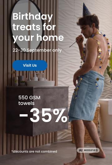35% off 550 gsm towels (22-30 September only)/desktop