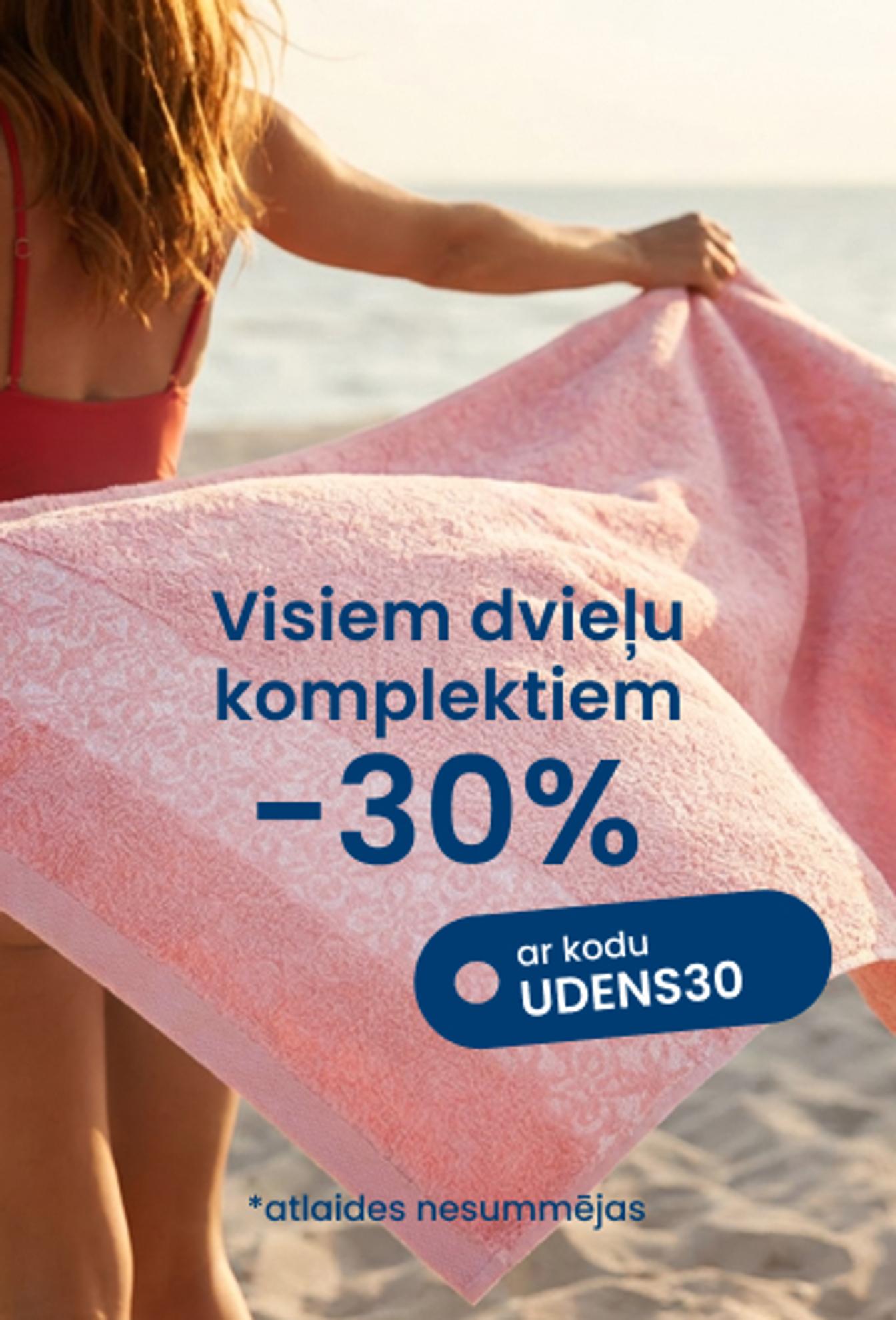 -30 % visiem dvieļu komplektiem ar kodu UDENS30/mobile