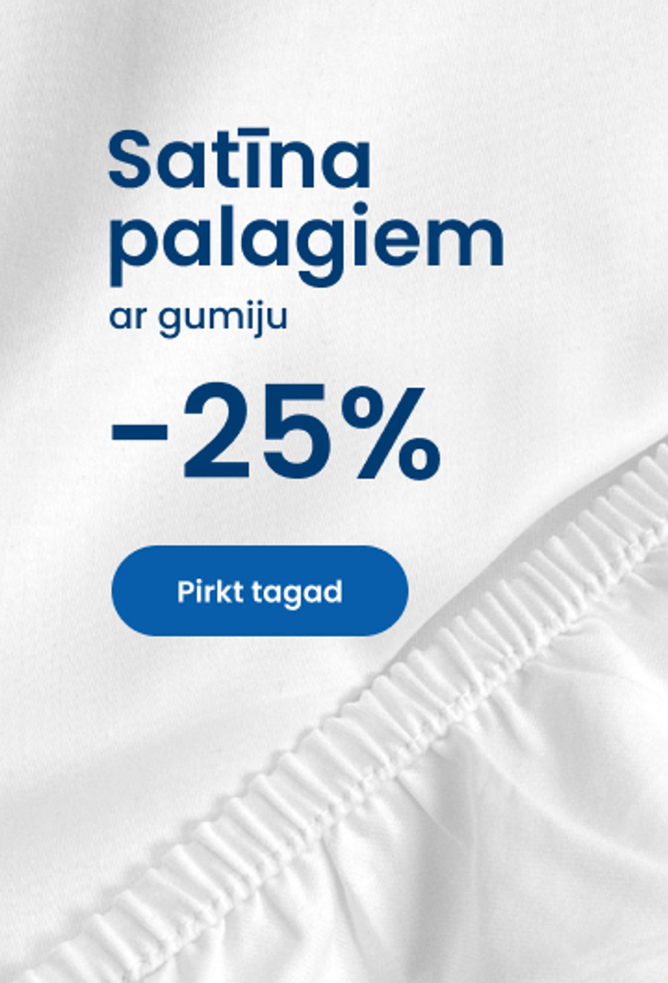 Satīna palagiem ar gumiju  -25% atlaide/mobile