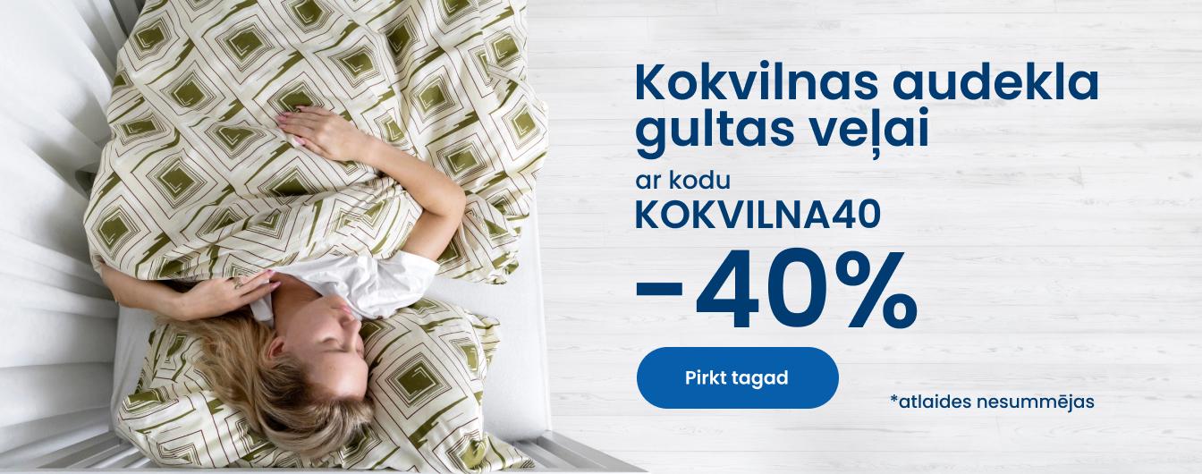 Kokvilnas audekla gultas veļai -40% ar kodu KOKVILNA40/ desktop