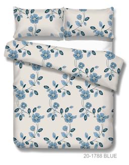 Kokvilnas gultas veļa DEACON 20-1788-BLUE